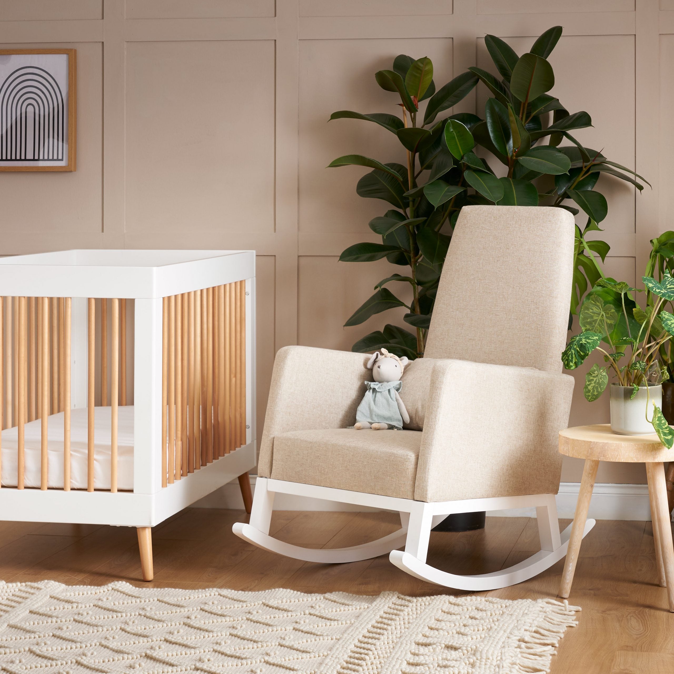 Obaby High Back Rocking Chair  - Oatmeal -  | For Your Little One