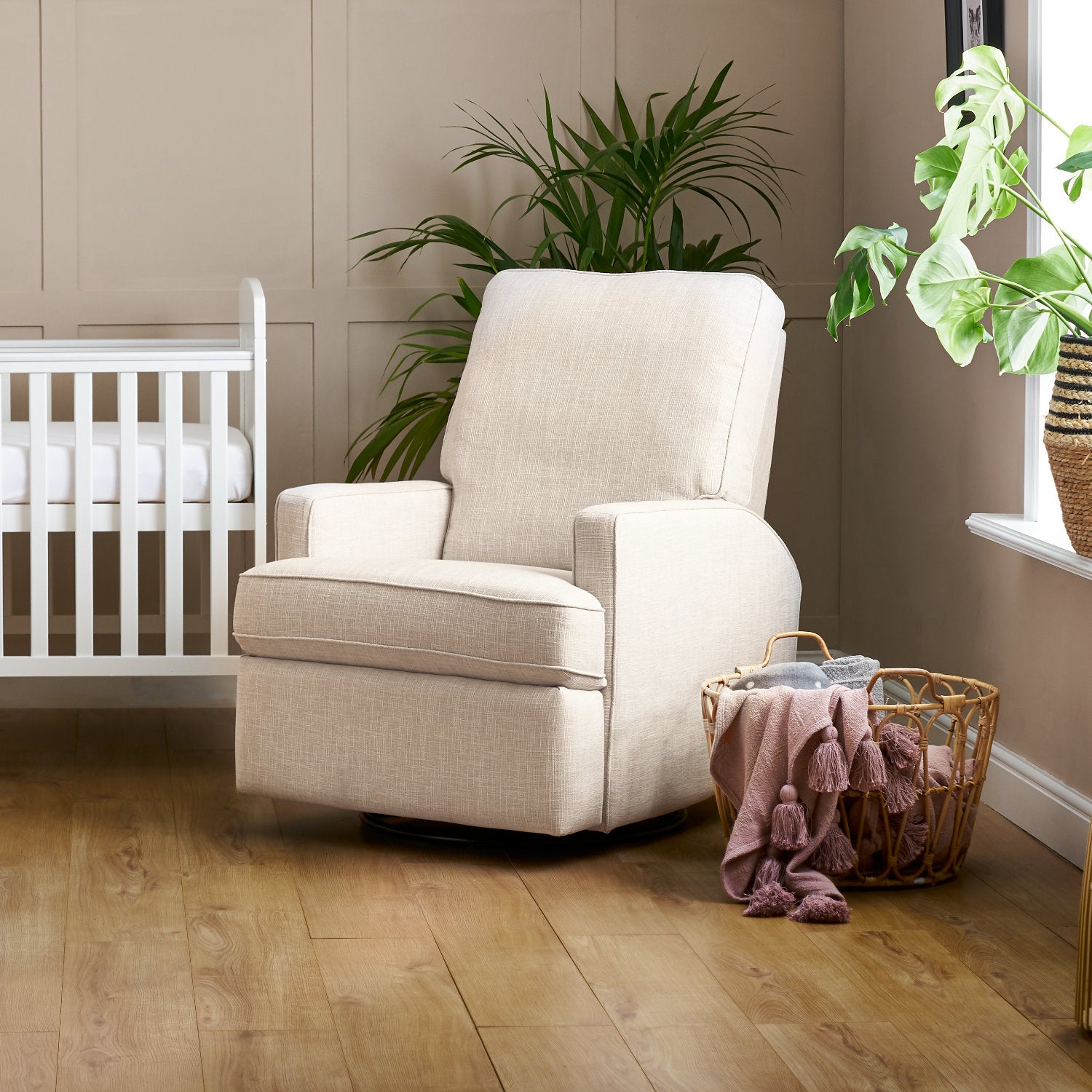 Obaby Madison Swivel Glider Recliner Chair - Oatmeal -  | For Your Little One