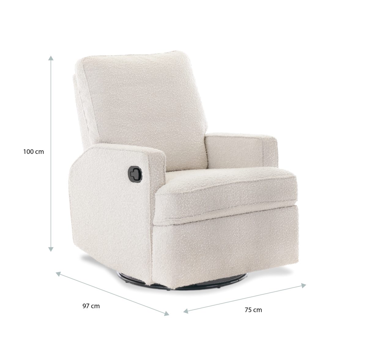 Obaby Madison Swivel Glider Recliner Chair - Bouclé Style -  | For Your Little One