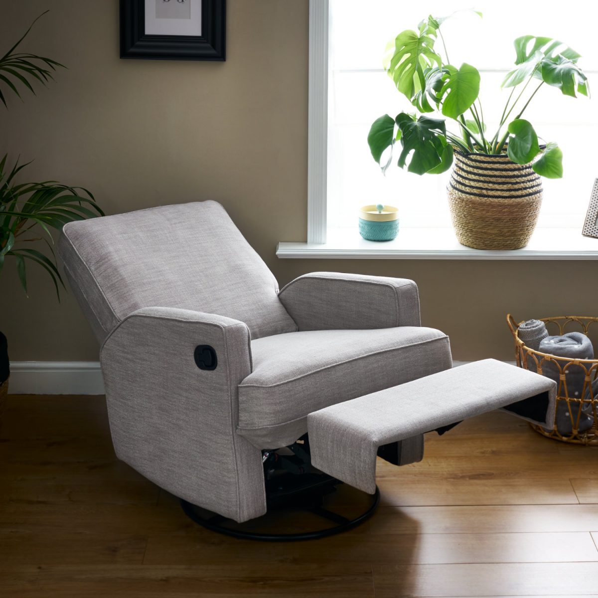 Obaby Madison Swivel Glider Recliner Chair - Pebble -  | For Your Little One