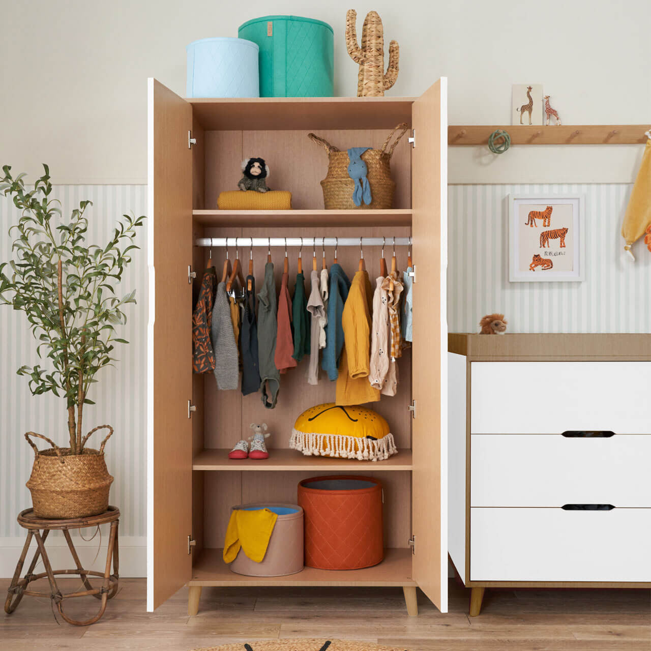 Tutti Bambini Fika 3 Piece Room Set - White/Light Oak   