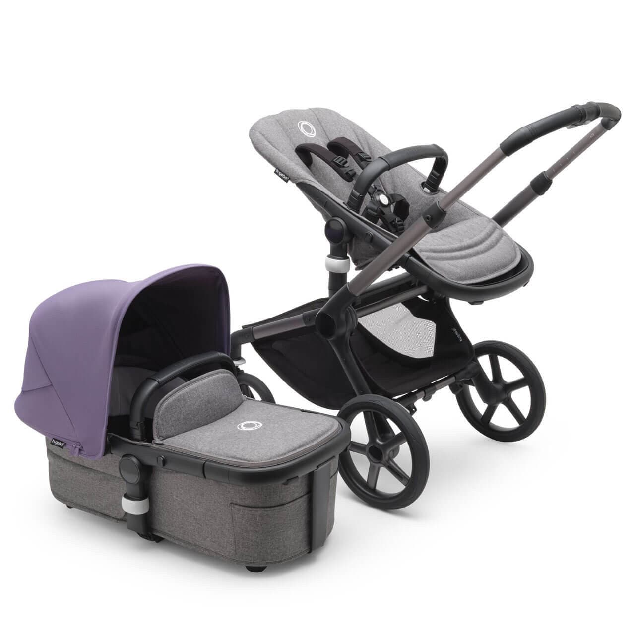 Bugaboo Fox 5 Complete Pushchair Graphite/Grey Melange - Choose Your Canopy - Astro Purple | For Your Little One