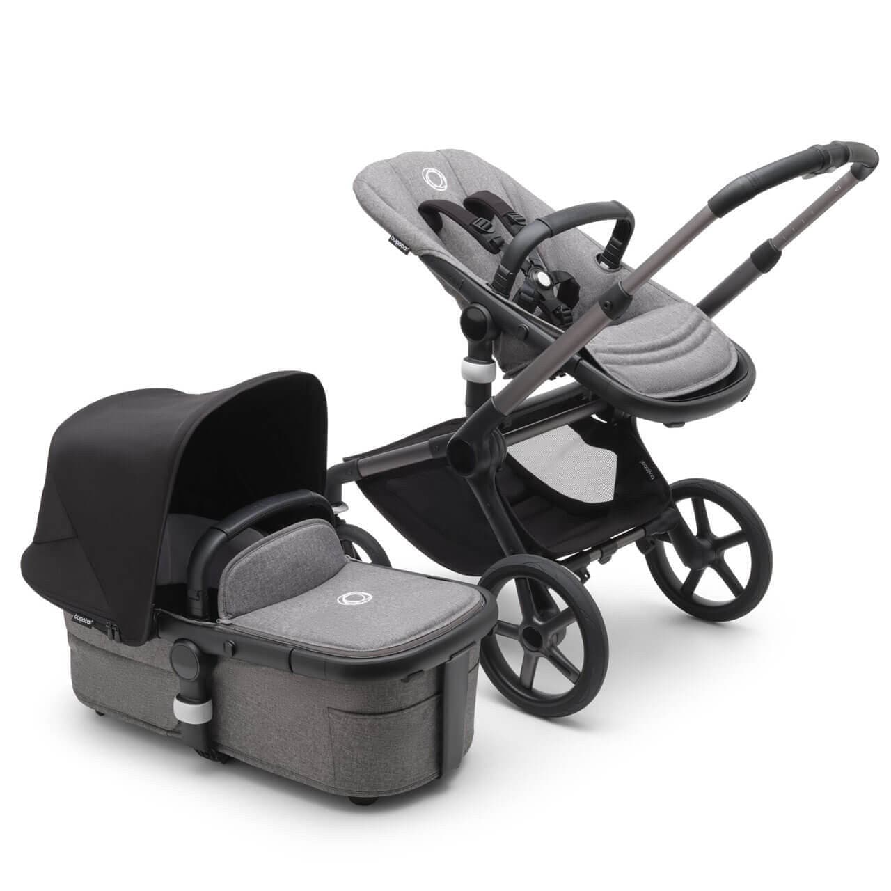 Bugaboo Fox 5 Complete Pushchair Graphite/Grey Melange - Choose Your Canopy - Midnight Black | For Your Little One
