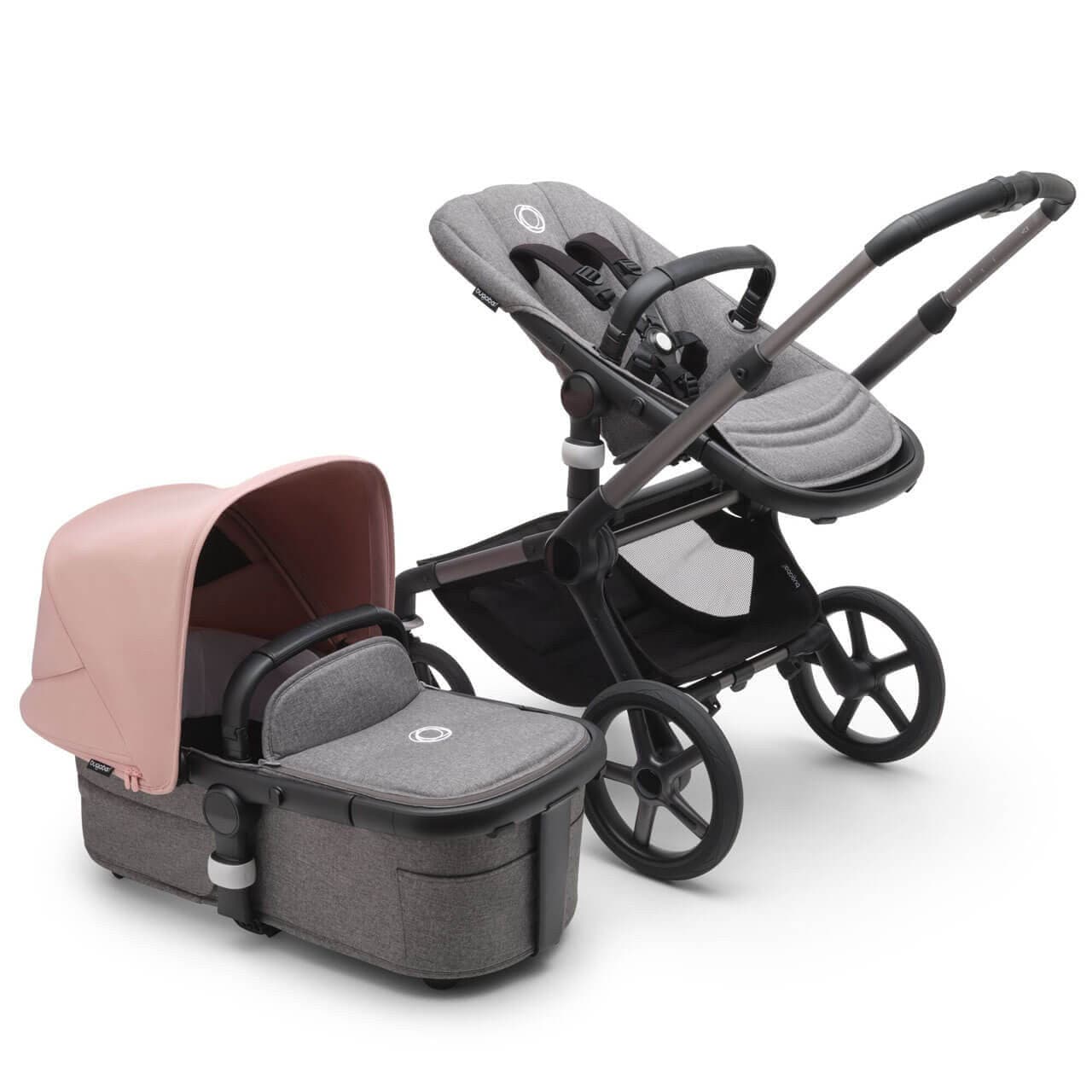 Bugaboo Fox 5 Complete Pushchair Graphite/Grey Melange - Choose Your Canopy - Morning Pink | For Your Little One