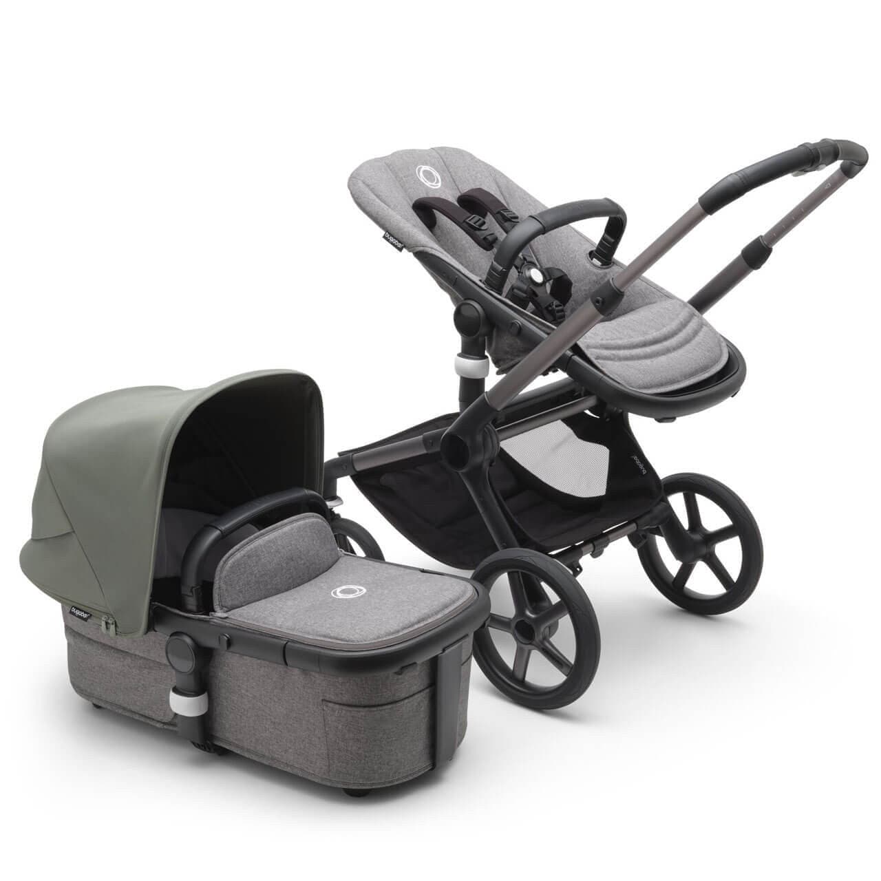 Bugaboo Fox 5 Complete Pushchair Graphite/Grey Melange - Choose Your Canopy - Forest Green | For Your Little One