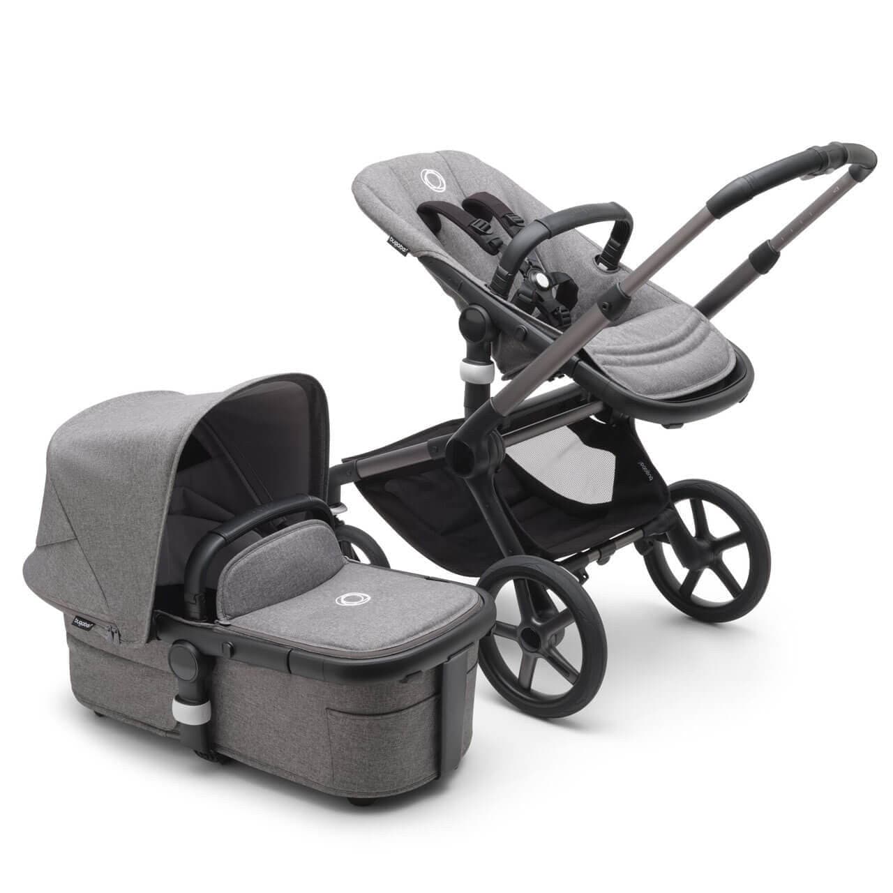Bugaboo Fox 5 Complete Pushchair Graphite/Grey Melange - Choose Your Canopy - Grey Melange | For Your Little One