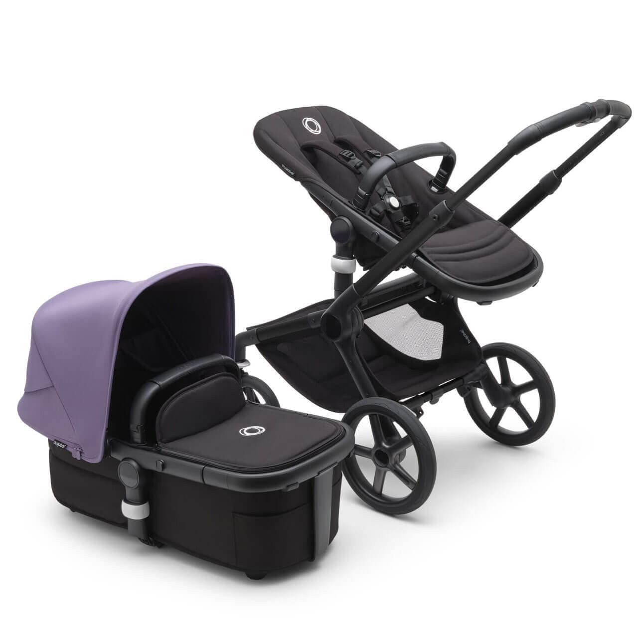 Bugaboo Fox 5 Complete Pushchair Black/Midnight Black - Choose Your Canopy - Astro Purple | For Your Little One