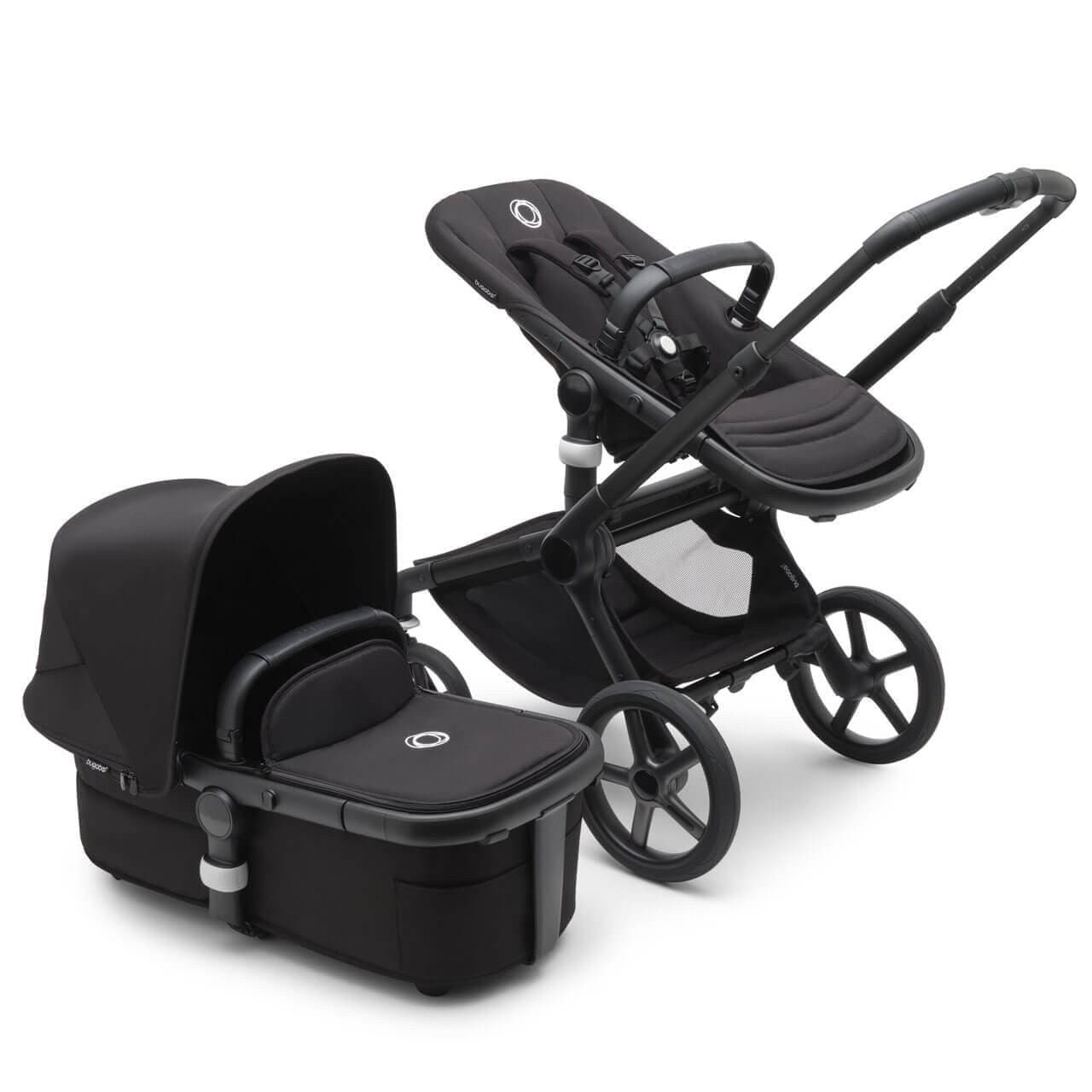 Bugaboo Fox 5 Complete Pushchair Black/Midnight Black - Choose Your Canopy Midnight Black  