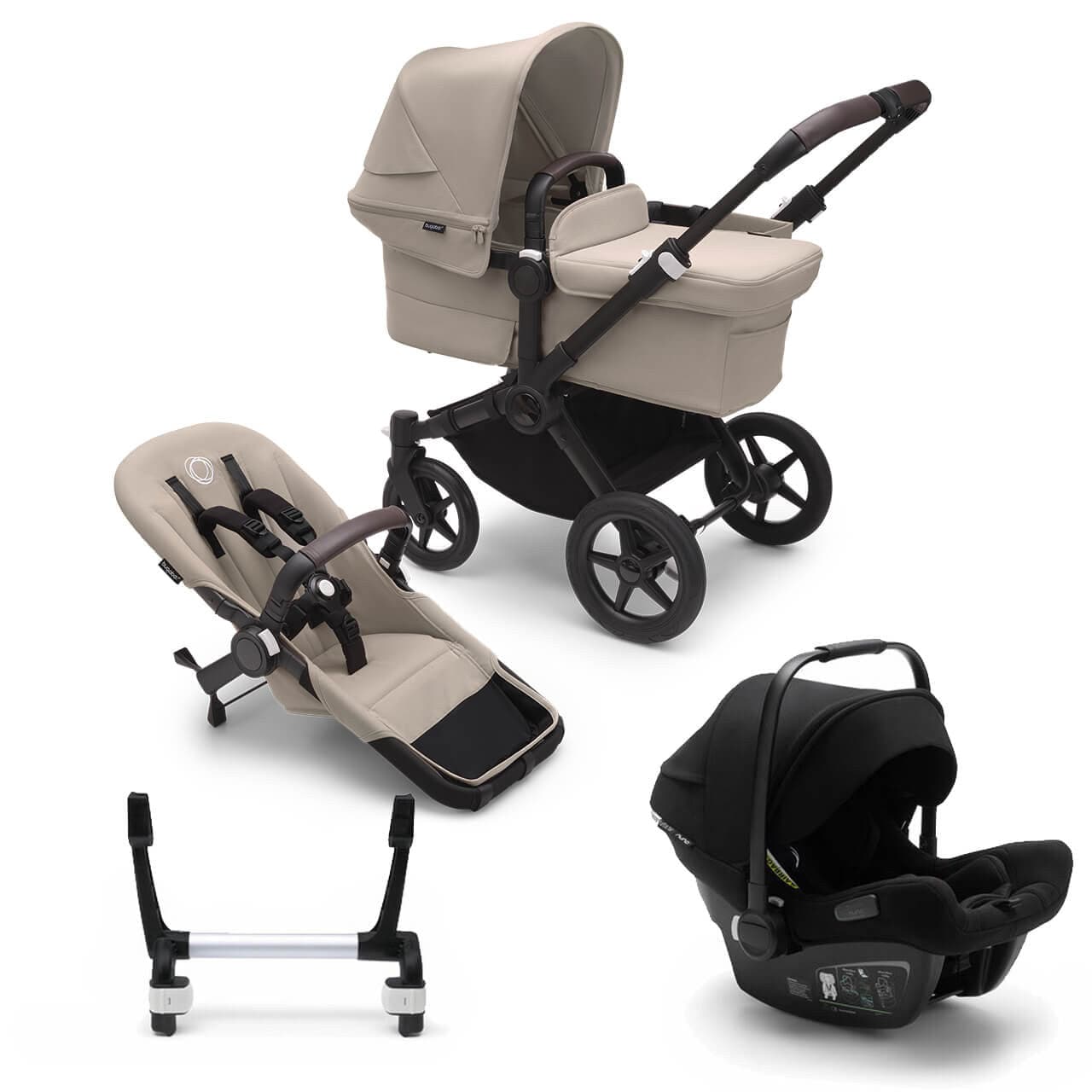 Bugaboo Donkey 5 Mono Complete Travel System + Turtle Air - Black/Desert Taupe - Black | For Your Little One