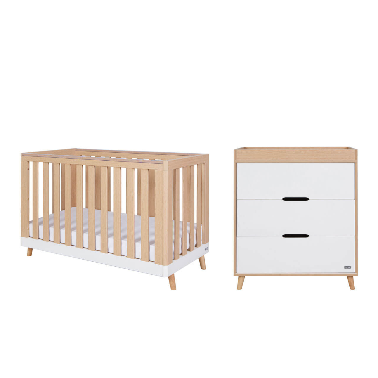 Tutti Bambini Hygge Mini 2 Piece Room Set - White/Light Oak - For Your Little One