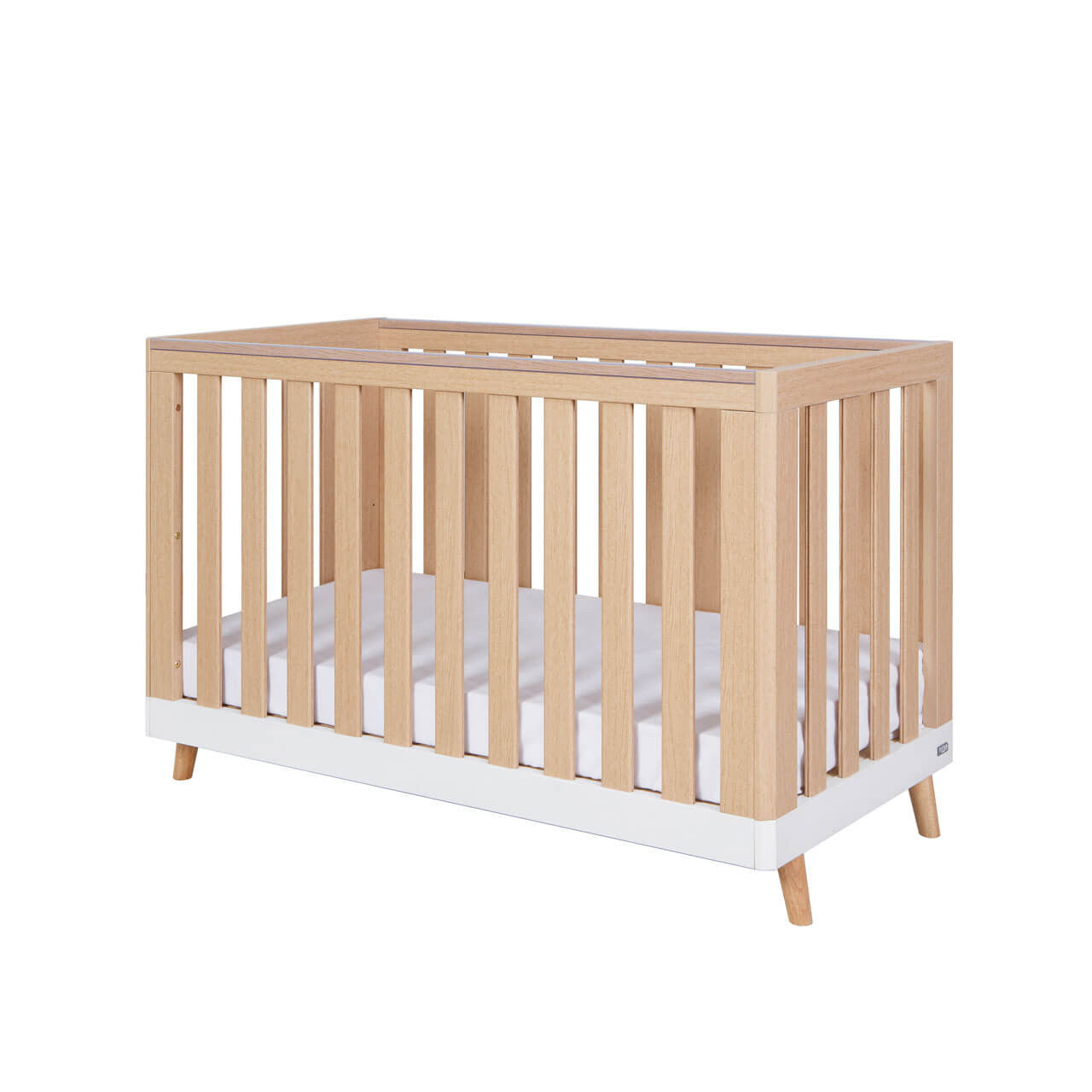 Tutti Bambini Hygge Mini Cot Bed - White/Light Oak -  | For Your Little One