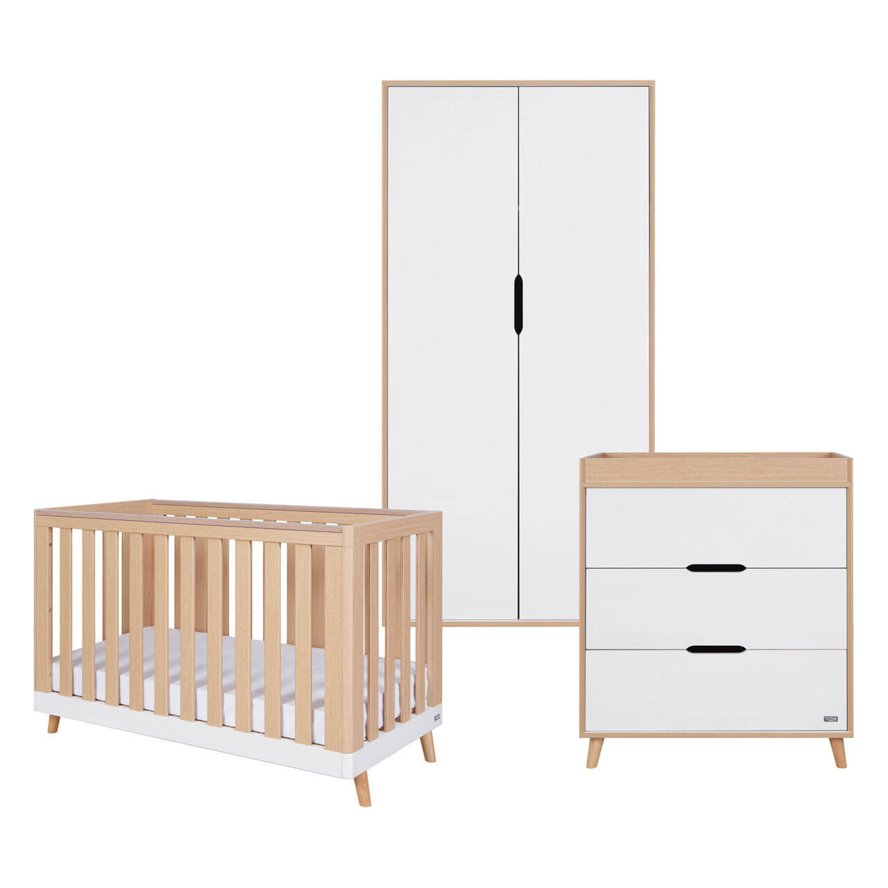 Tutti Bambini Hygge Mini 3 Piece Room Set - White/Light Oak   