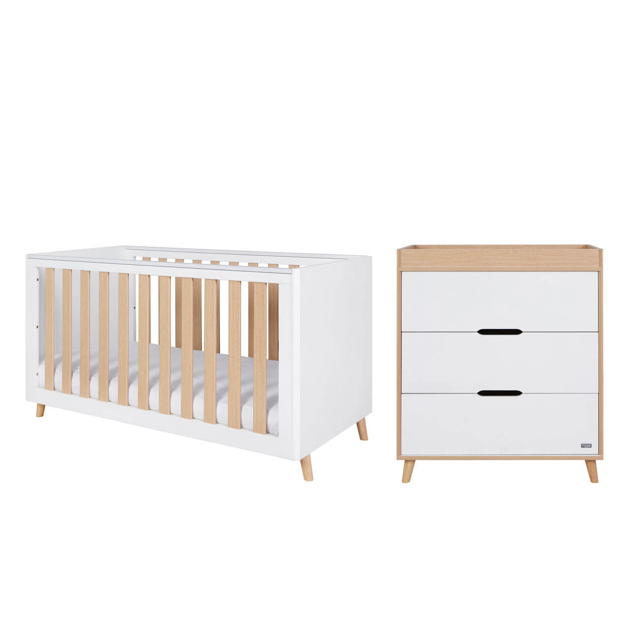 Tutti Bambini Fika 2 Piece Room Set - White/Light Oak   