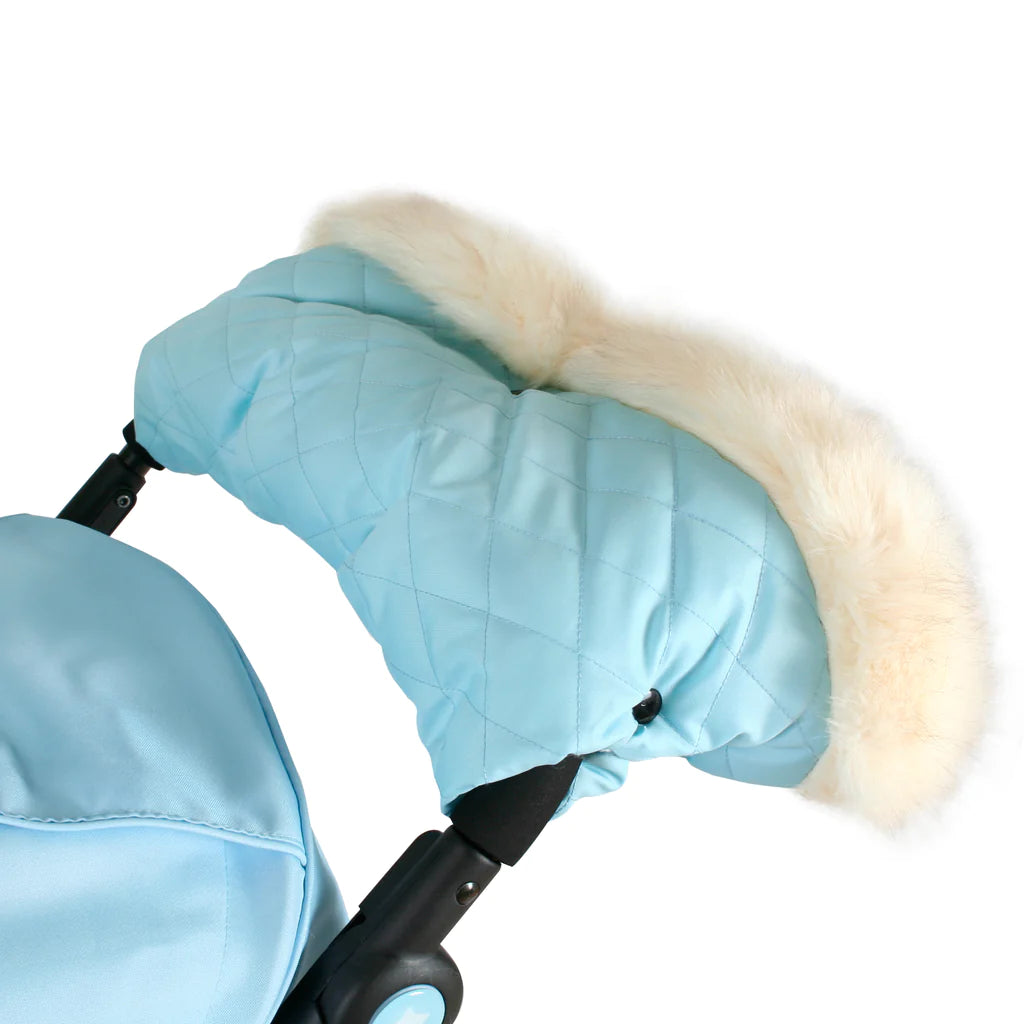 My Babiie Fur Trimmed Baby Blue Pushchair Handmuff -  | For Your Little One