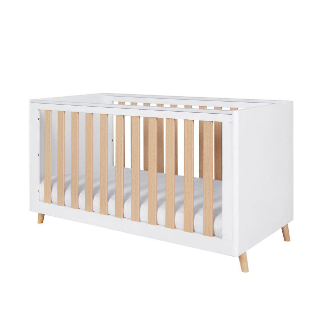 Tutti Bambini Fika Cot Bed - White/Light Oak -  | For Your Little One