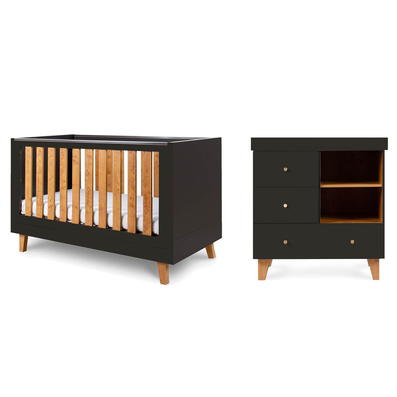 Tutti Bambini Como 2 Piece Room Set - Slate Grey / Rosewood - For Your Little One
