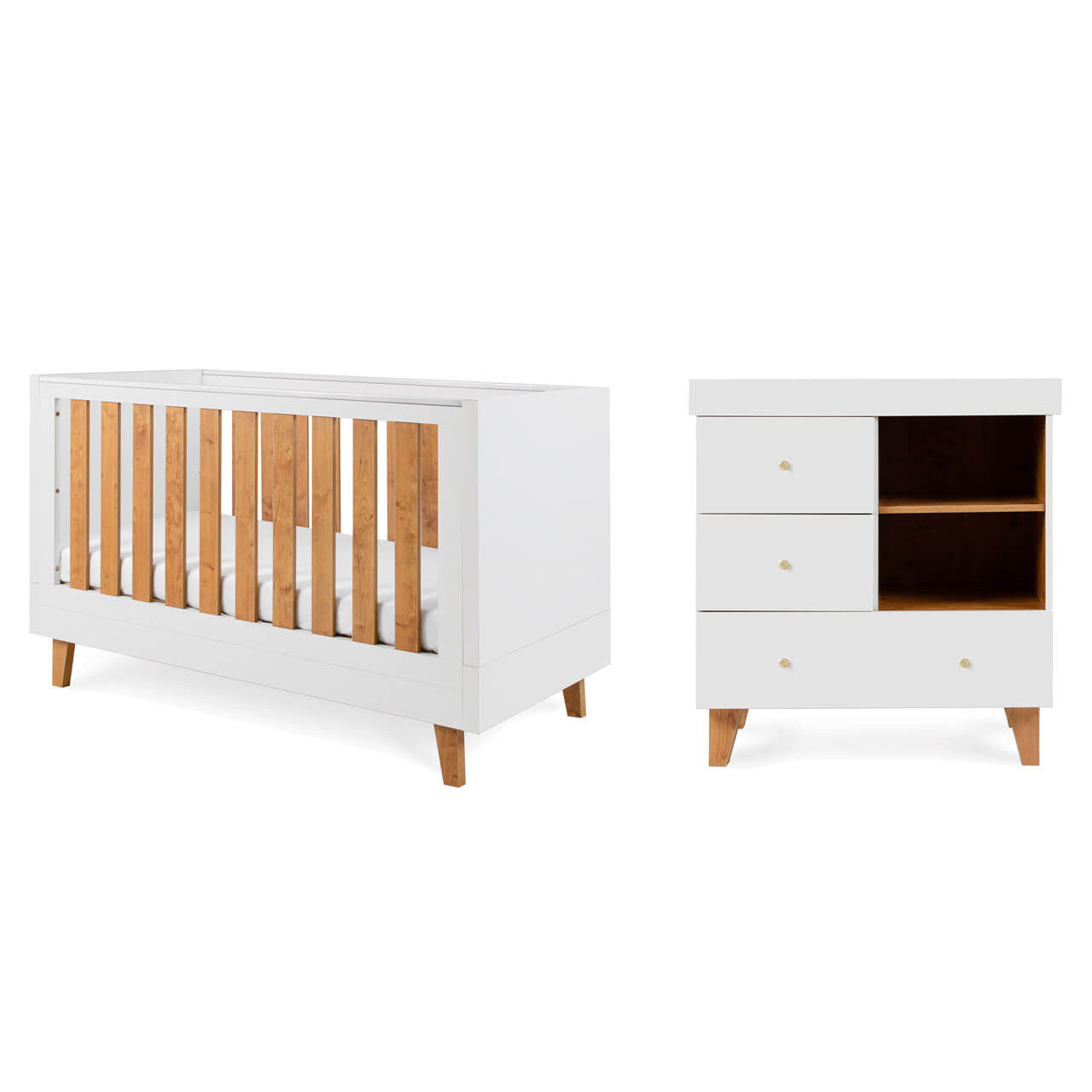 Tutti Bambini Como 2 Piece Room Set - White / Rosewood - For Your Little One