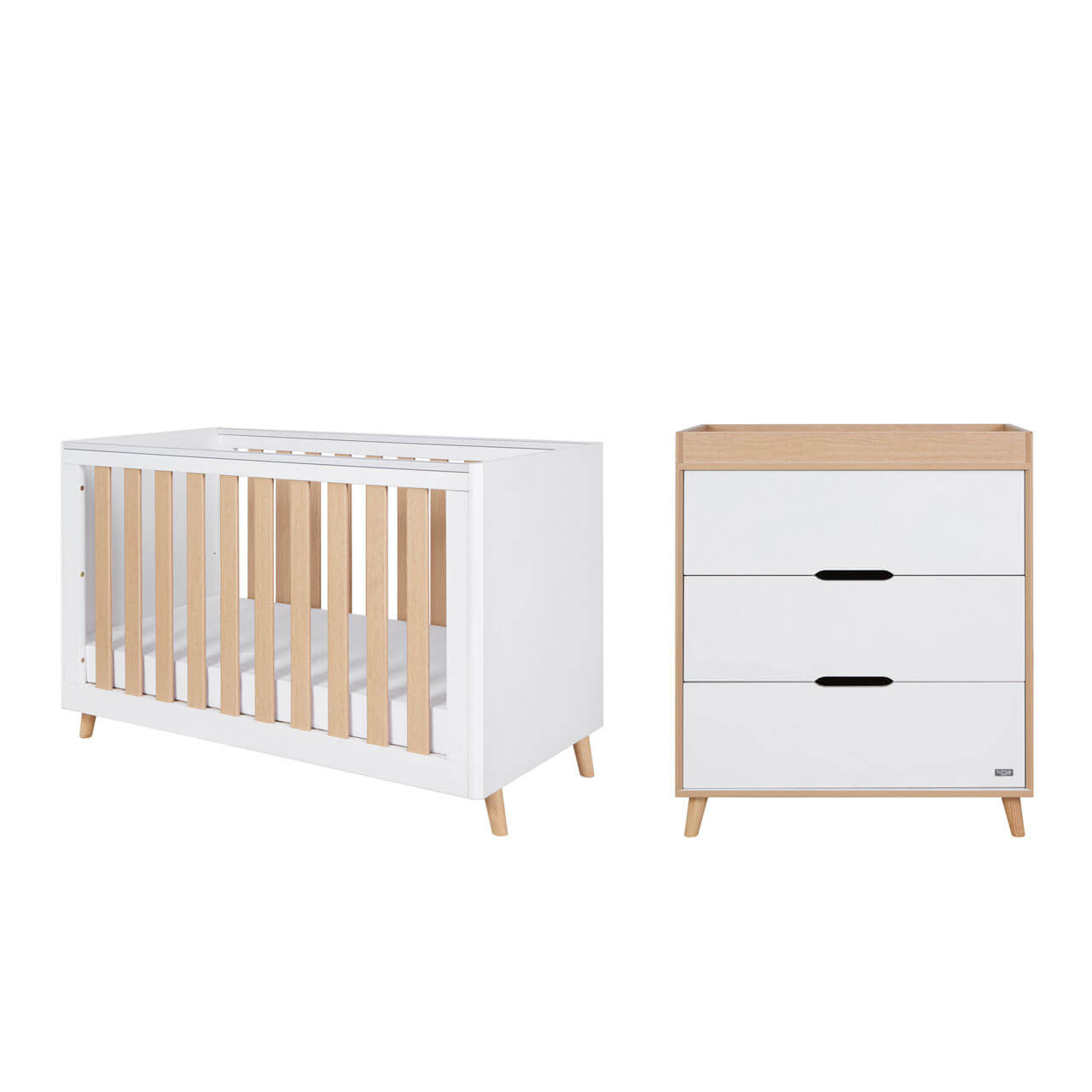 Tutti Bambini Fika Mini 2 Piece Room Set - White/Light Oak - For Your Little One