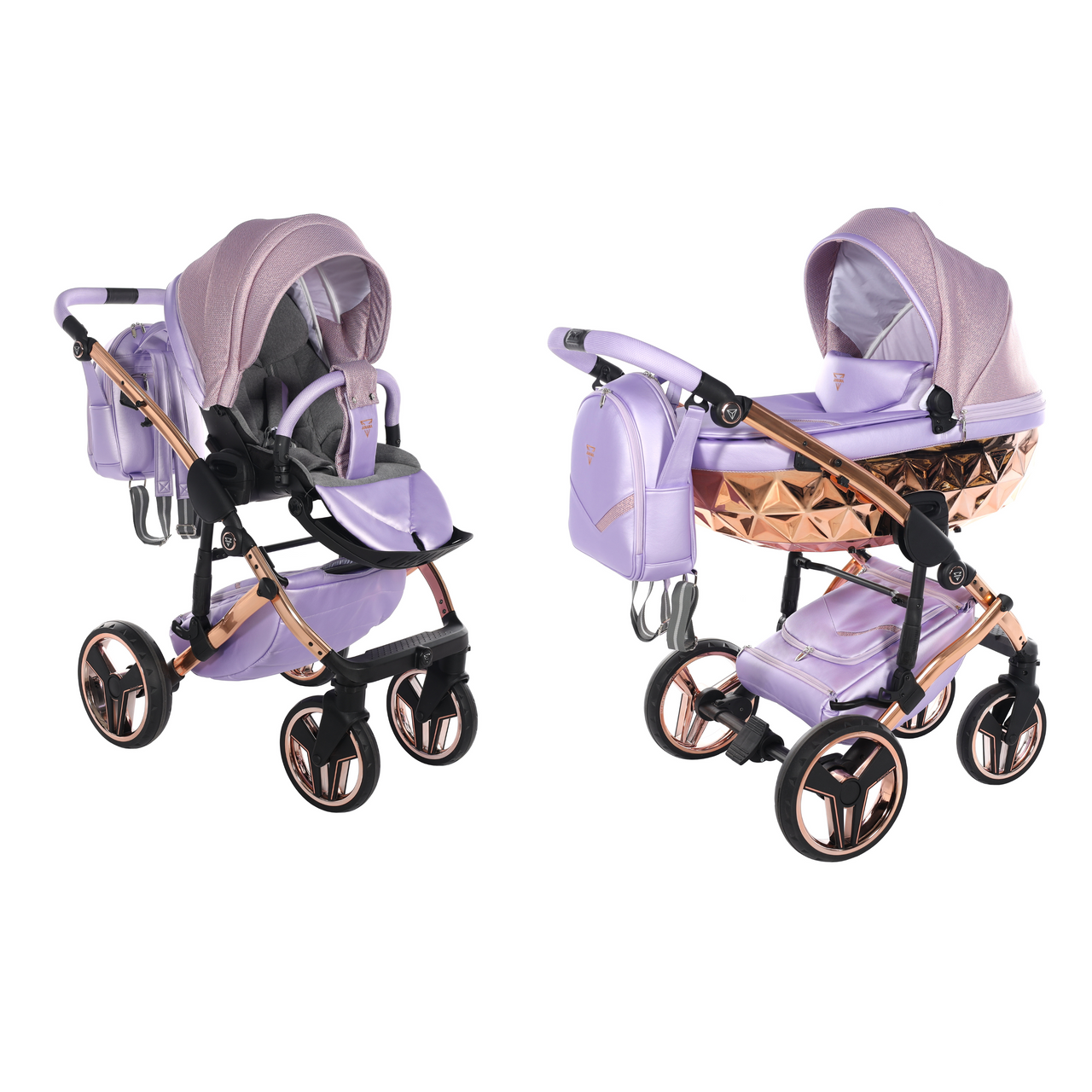 Junama Dolce 2 In 1 Pram - Lilac / Rose Gold - For Your Little One