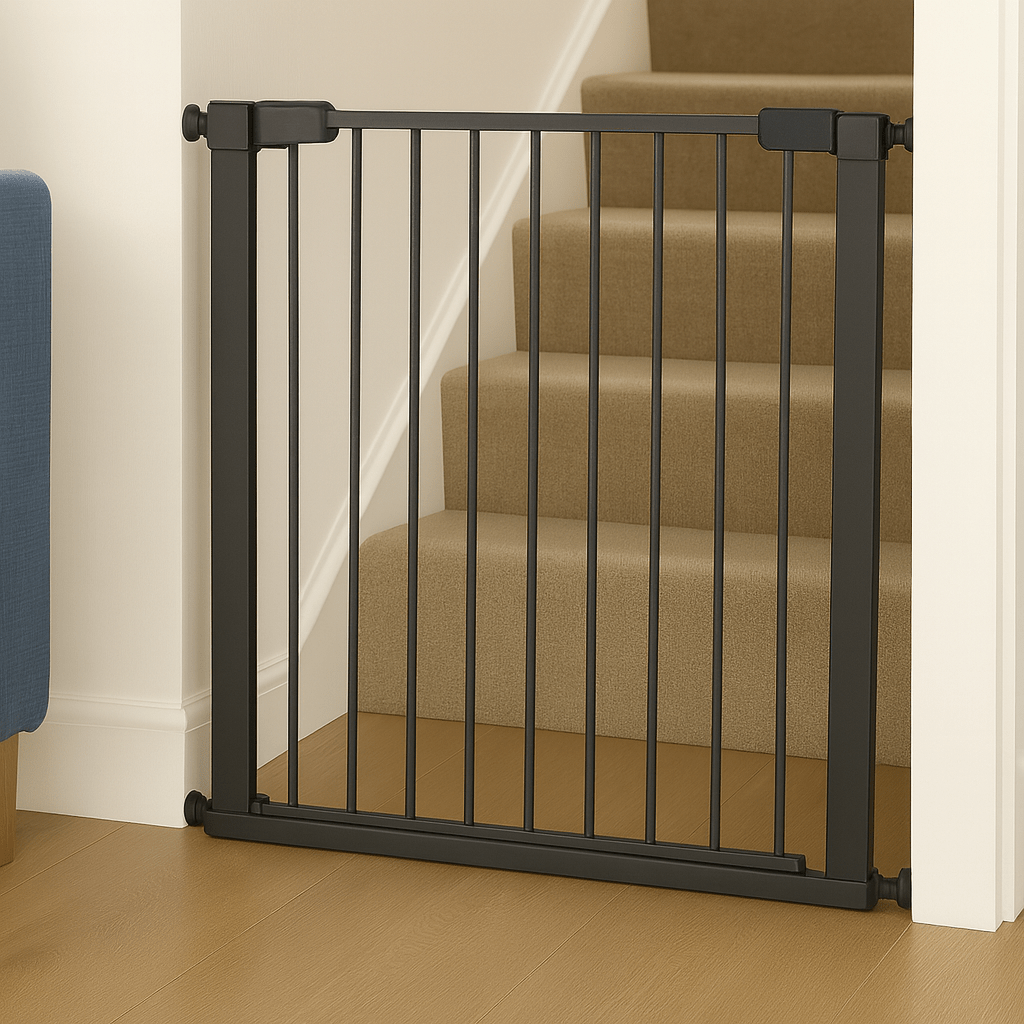 2x FYLO Baby Safety Stair Gate Pressure Fit 75 - 114cm Extra Wide - Grey - For Your Little One