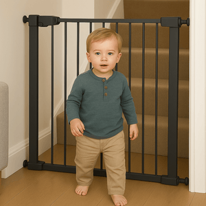 2x FYLO Baby Safety Stair Gate Pressure Fit Extra Wide - Grey - For Your Little One
