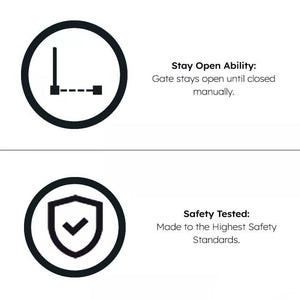 2x FYLO Baby Safety Stair Gate Pressure Fit Extra Wide - Grey - For Your Little One