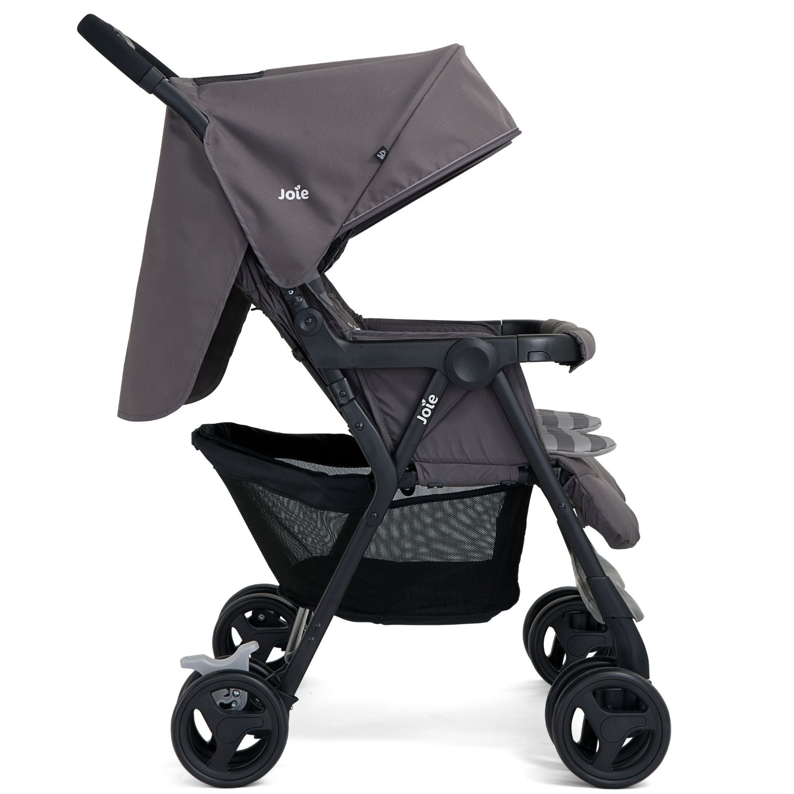 Joie Aire Twin Stroller Including 2 Footmuffs - Dark Pewter   