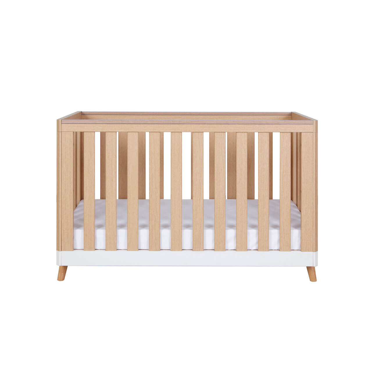 Tutti Bambini Hygge Mini Cot Bed - White/Light Oak - For Your Little One