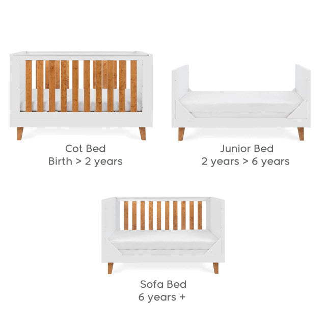 Tutti Bambini Como 3 Piece Room Set - White / Rosewood -  | For Your Little One