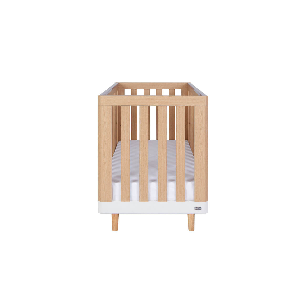 Tutti Bambini Hygge Mini Cot Bed - White/Light Oak - For Your Little One