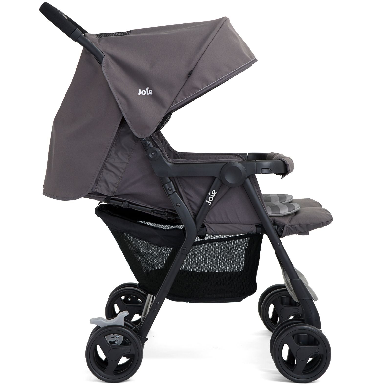 Joie Aire Twin Stroller Including 2 Footmuffs - Dark Pewter   