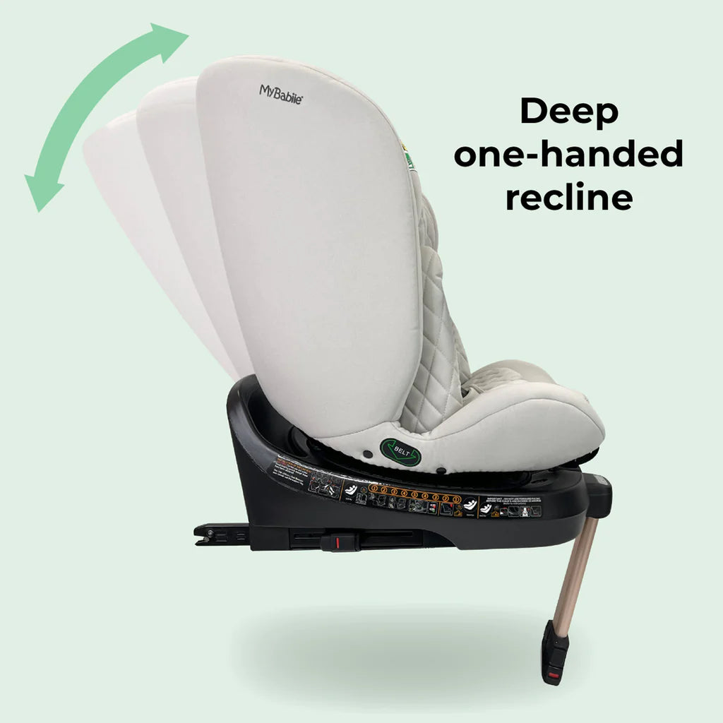 My Babiie MBCSSPIN i-Size (40-150cm) Spin Car Seat - Dani Dyer Stone -  | For Your Little One