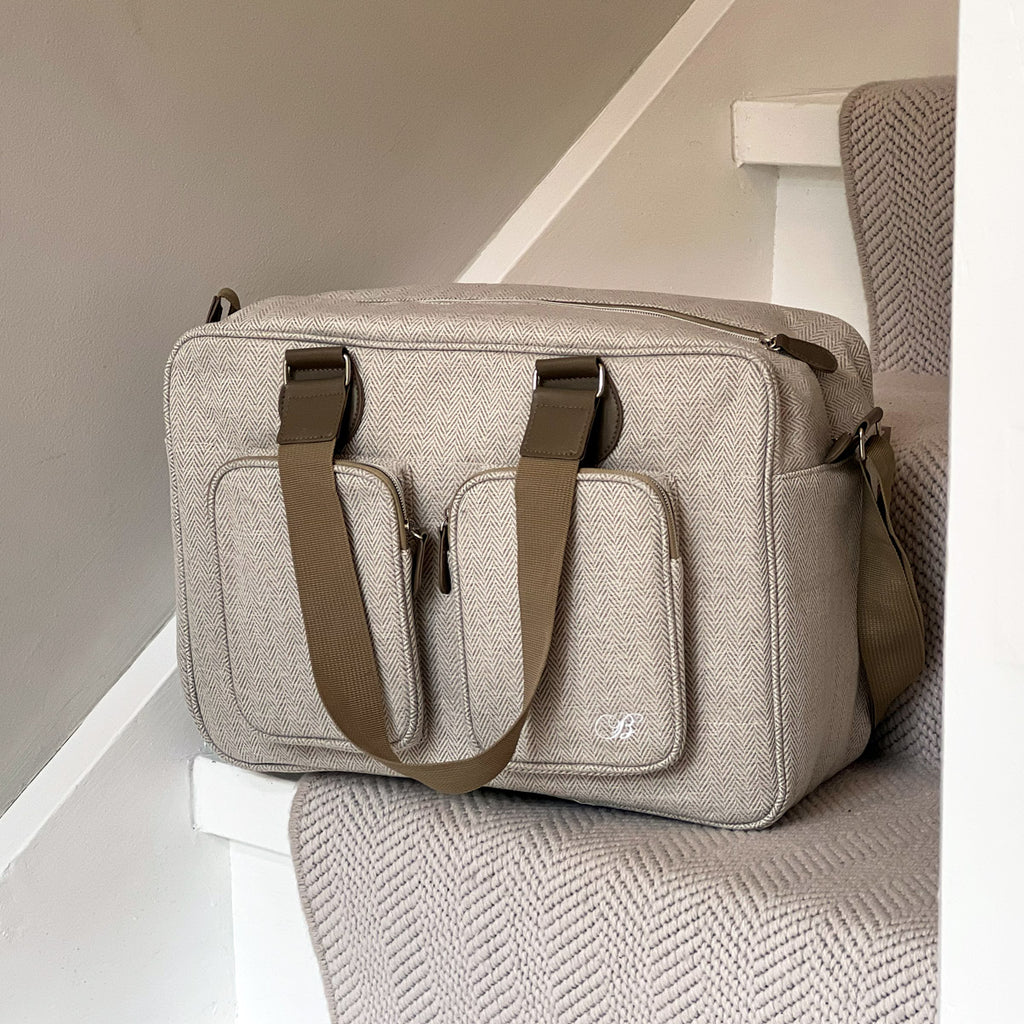 My Babiie Billie Faiers Oatmeal Herringbone Deluxe Changing Bag -  | For Your Little One