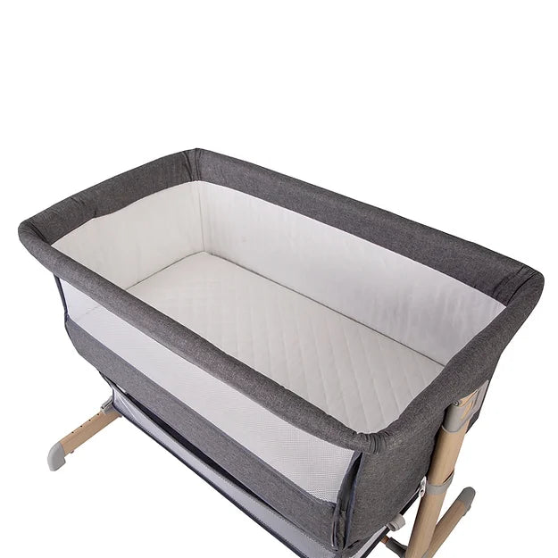 Red Kite Una Bedside Crib/Co Sleeper - Grey   