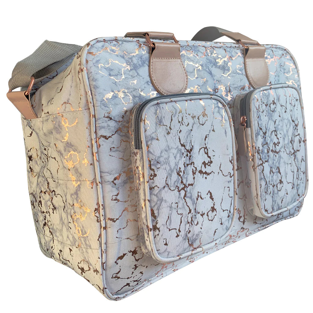 My Babiie Dani Dyer Metallic Rose Gold Marble Deluxe Changing Bag -  | For Your Little One