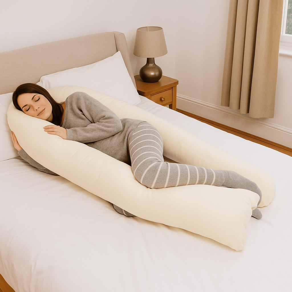 6 Ft Maternity Pillow And Case - Cream - For Your Little One