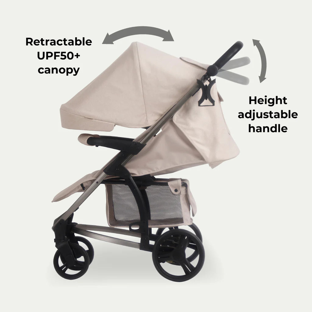 My Babiie MB200i 3-in-1 Travel System with i-Size Car Seat - Billie Faiers Oatmeal -  | For Your Little One