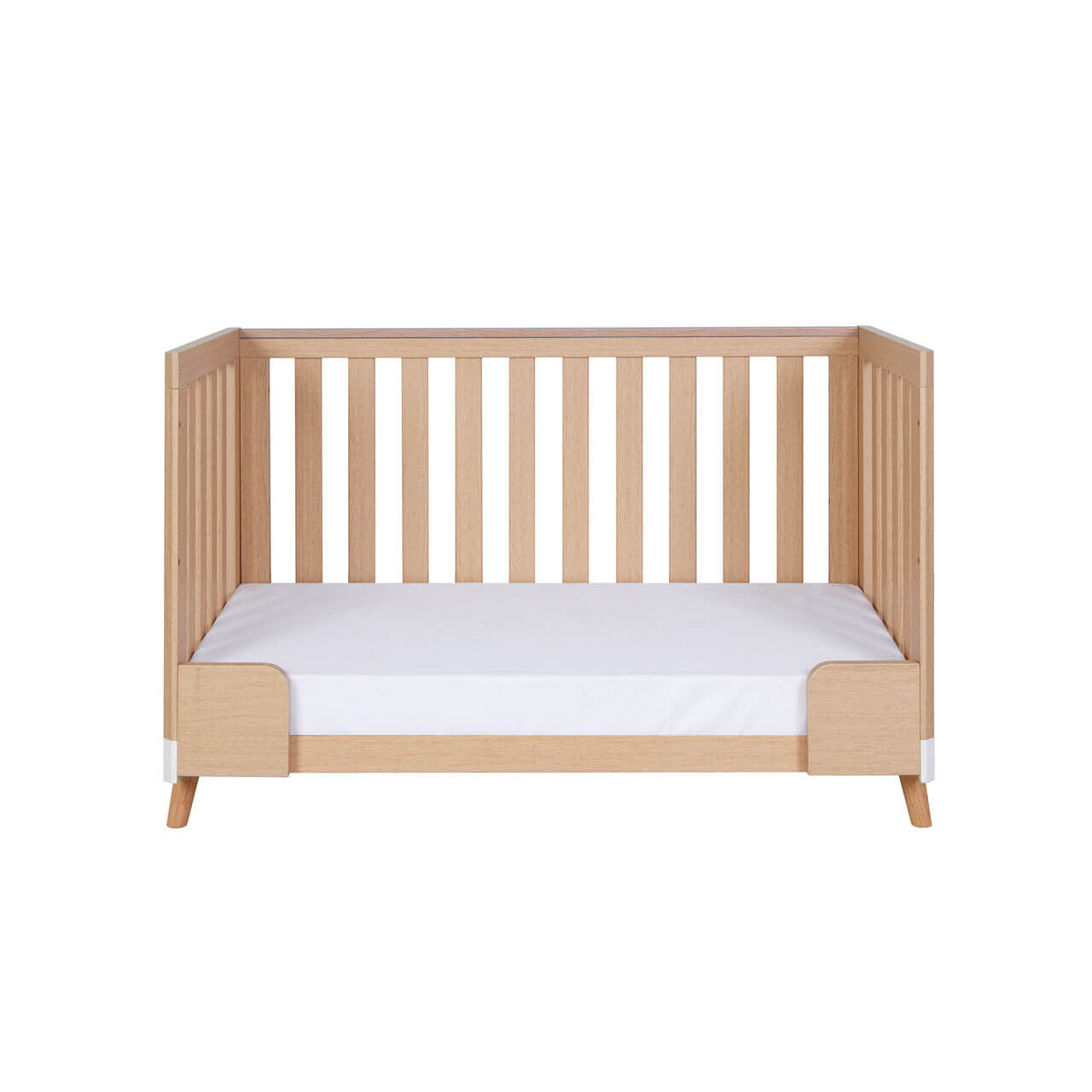 Tutti Bambini Hygge Mini Cot Bed - White/Light Oak - For Your Little One