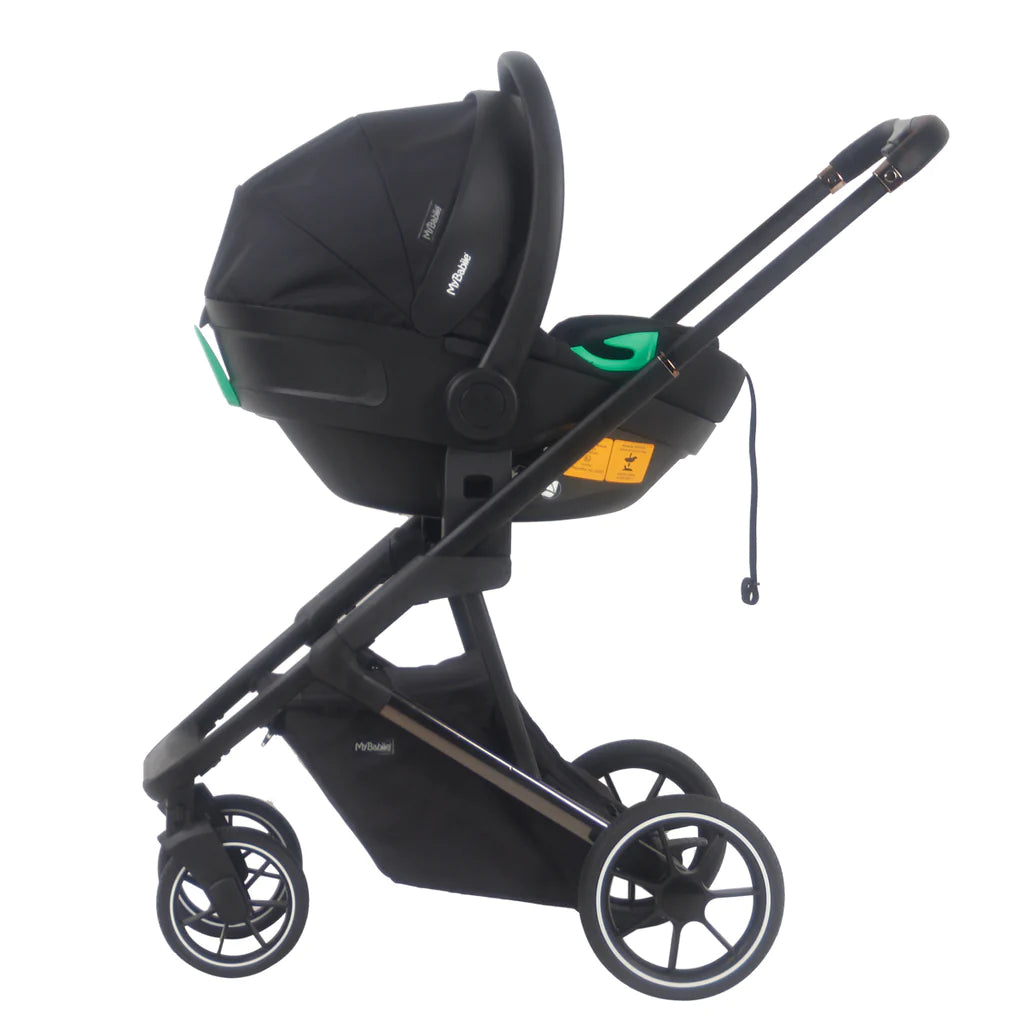 My Babiie MB500i 3-in-1 Travel System with i-Size Car Seat - Billie Faiers Midnight Gunmetal -  | For Your Little One