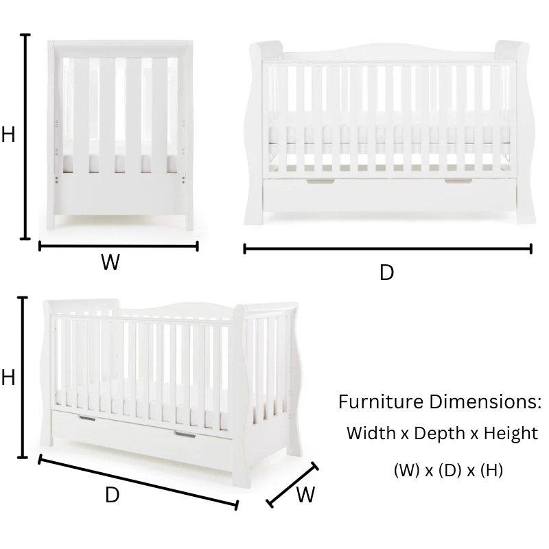 Obaby Grace Mini Cot Bed - Warm Grey -  | For Your Little One