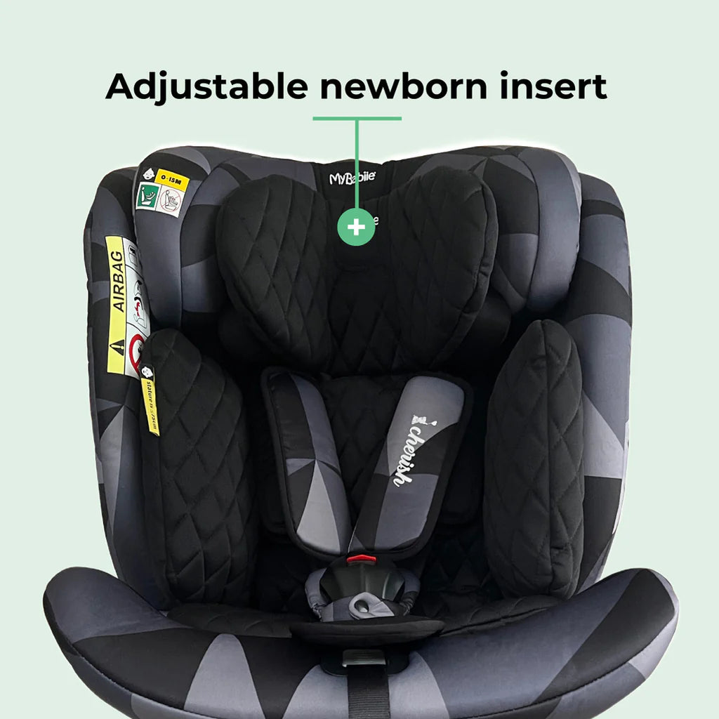 My Babiie MBCSSPIN i-Size (40-150cm) Spin Car Seat - Dani Dyer Black Geo   