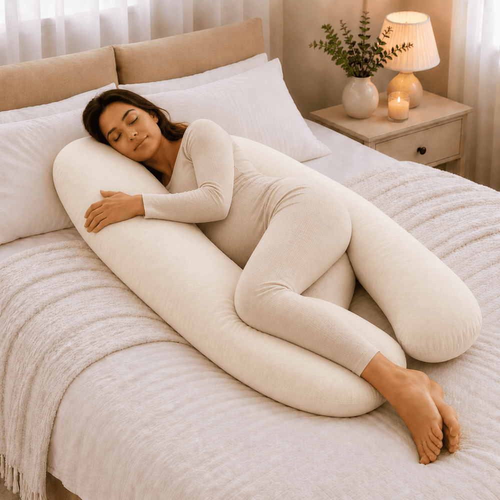 9 Ft Maternity Pillow And Case - Cream - For Your Little One