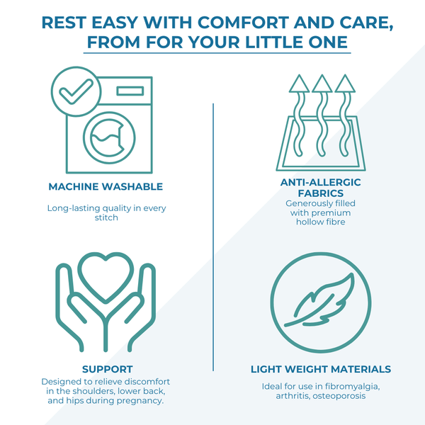 9 Ft Maternity Pillow And Case - Light Blue - For Your Little One