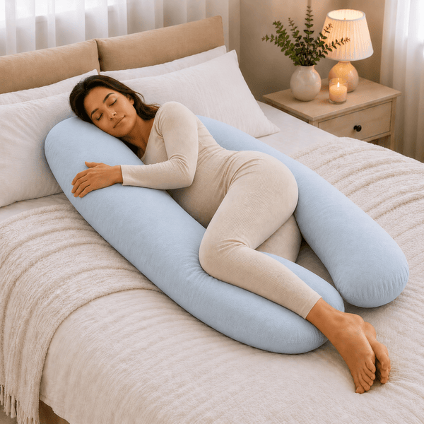 9 Ft Maternity Pillow And Case - Light Blue - For Your Little One