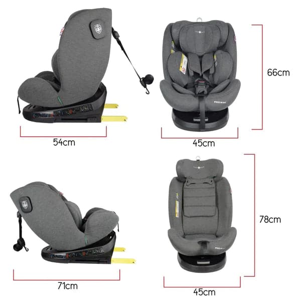 Cozy N Safe Apollo i-Size 360° Rotation Car Seat 0+ 1/2/3 - Moon Grey -  | For Your Little One