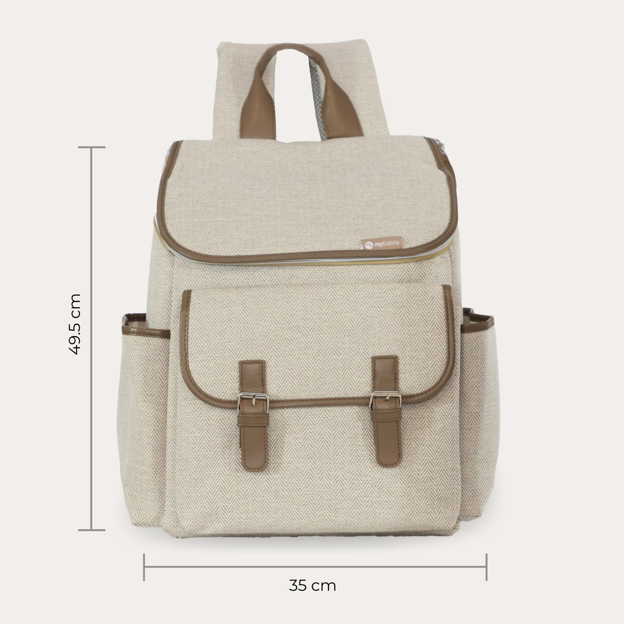 My Babiie Backpack Changing Bag - Oatmeal Herringbone   