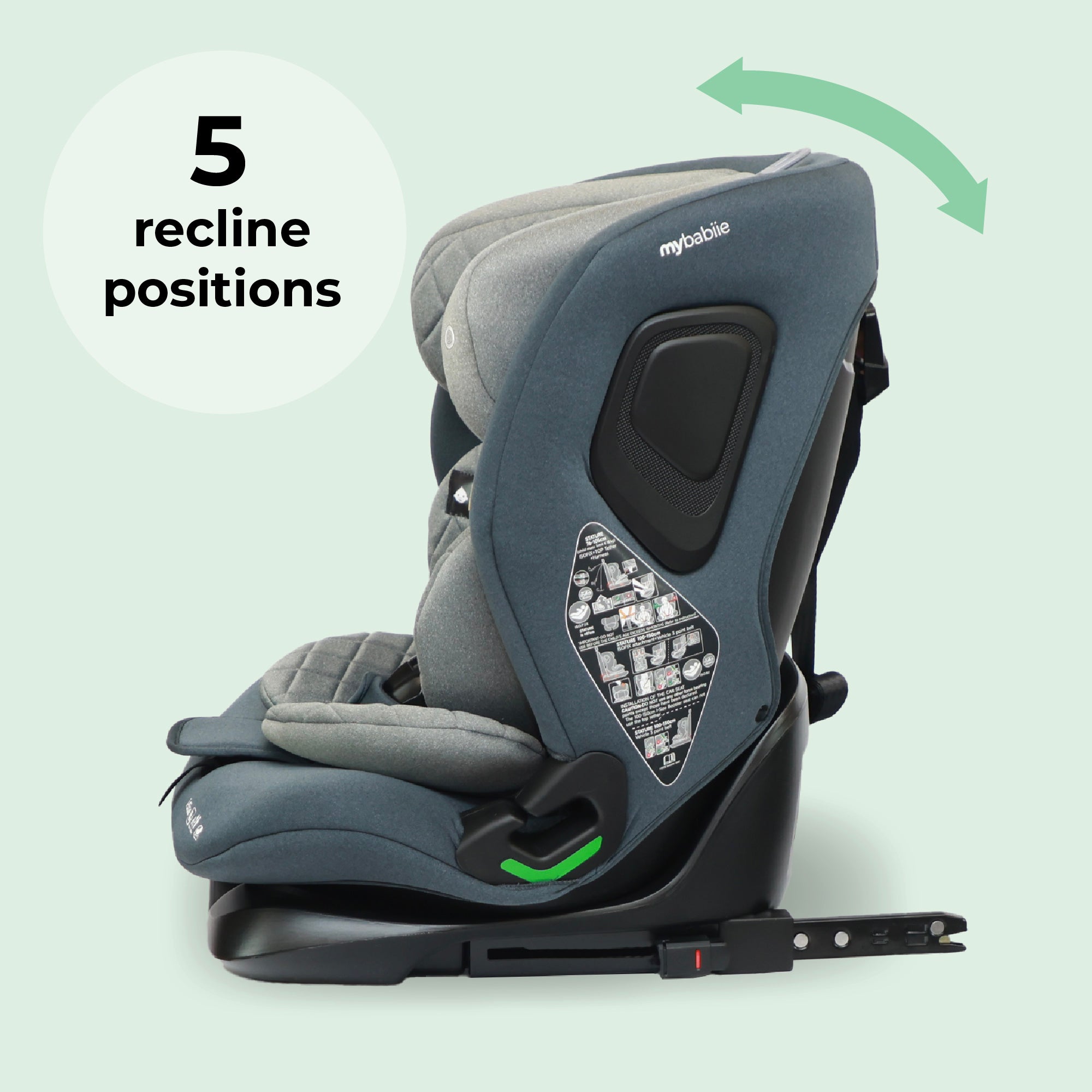 My Babiie i-Size Second Stage Car Seat (76-150cm) - Slate Blue