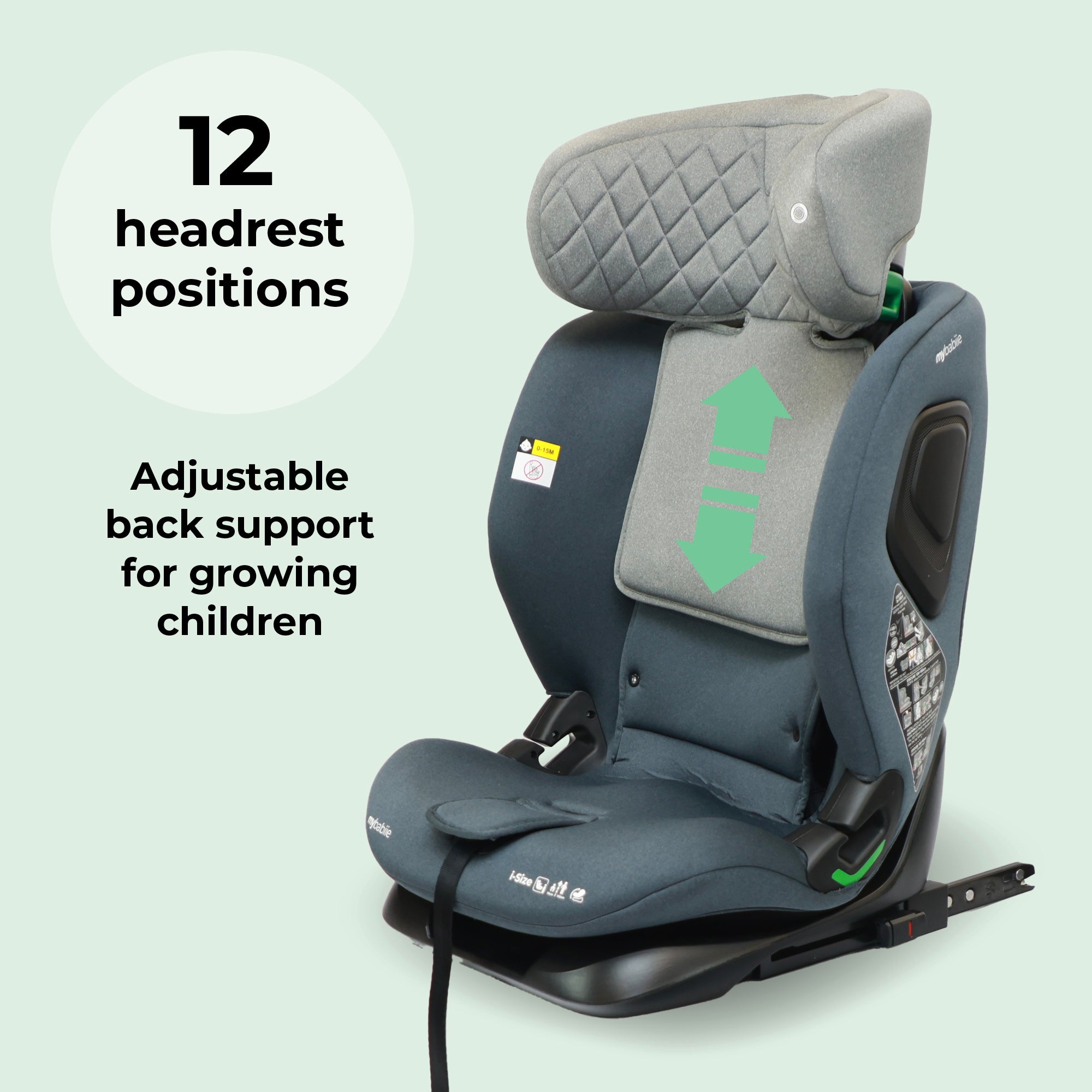 My Babiie i-Size Second Stage Car Seat (76-150cm) - Slate Blue