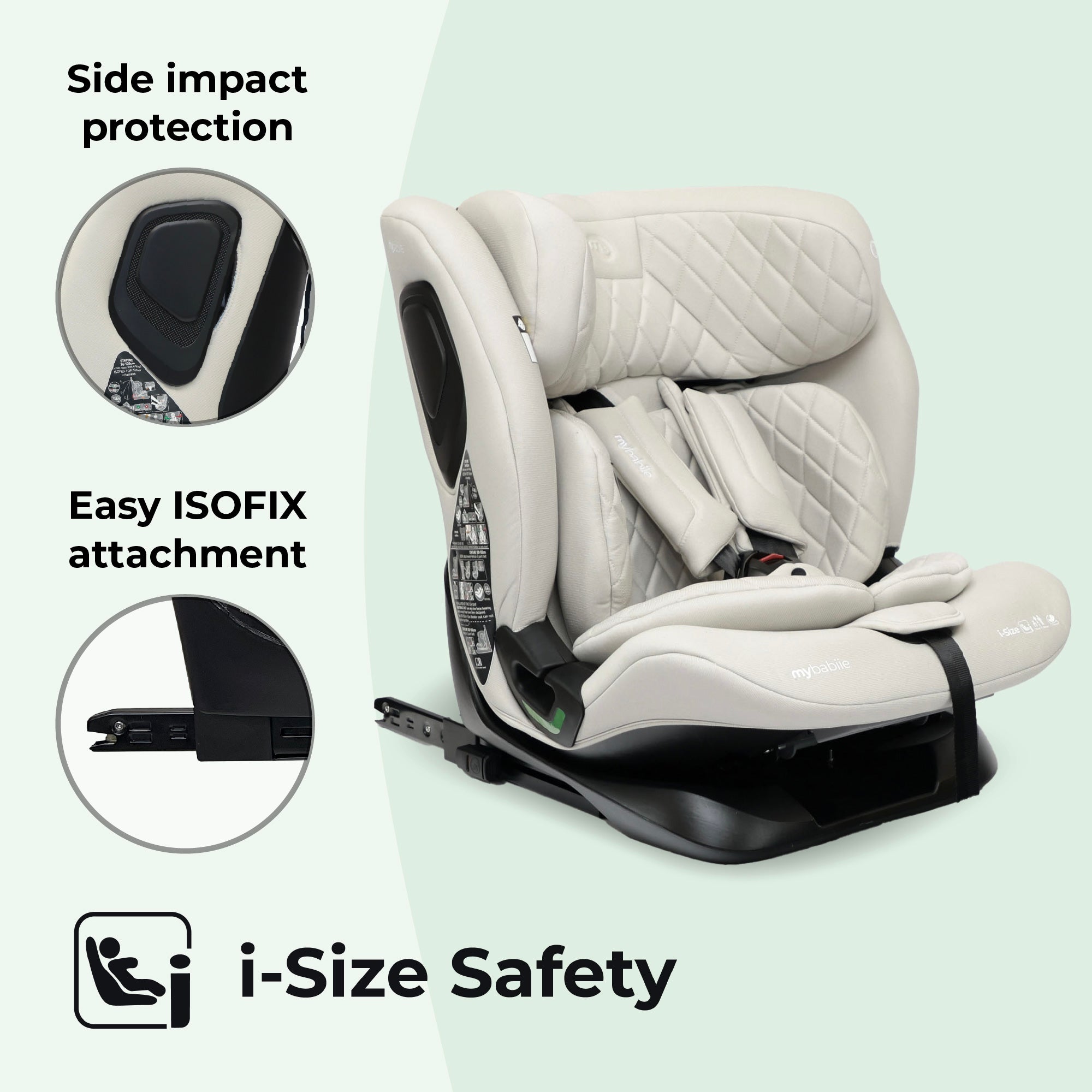 My Babiie i-Size Second Stage Car Seat (76-150cm) - Oatmeal