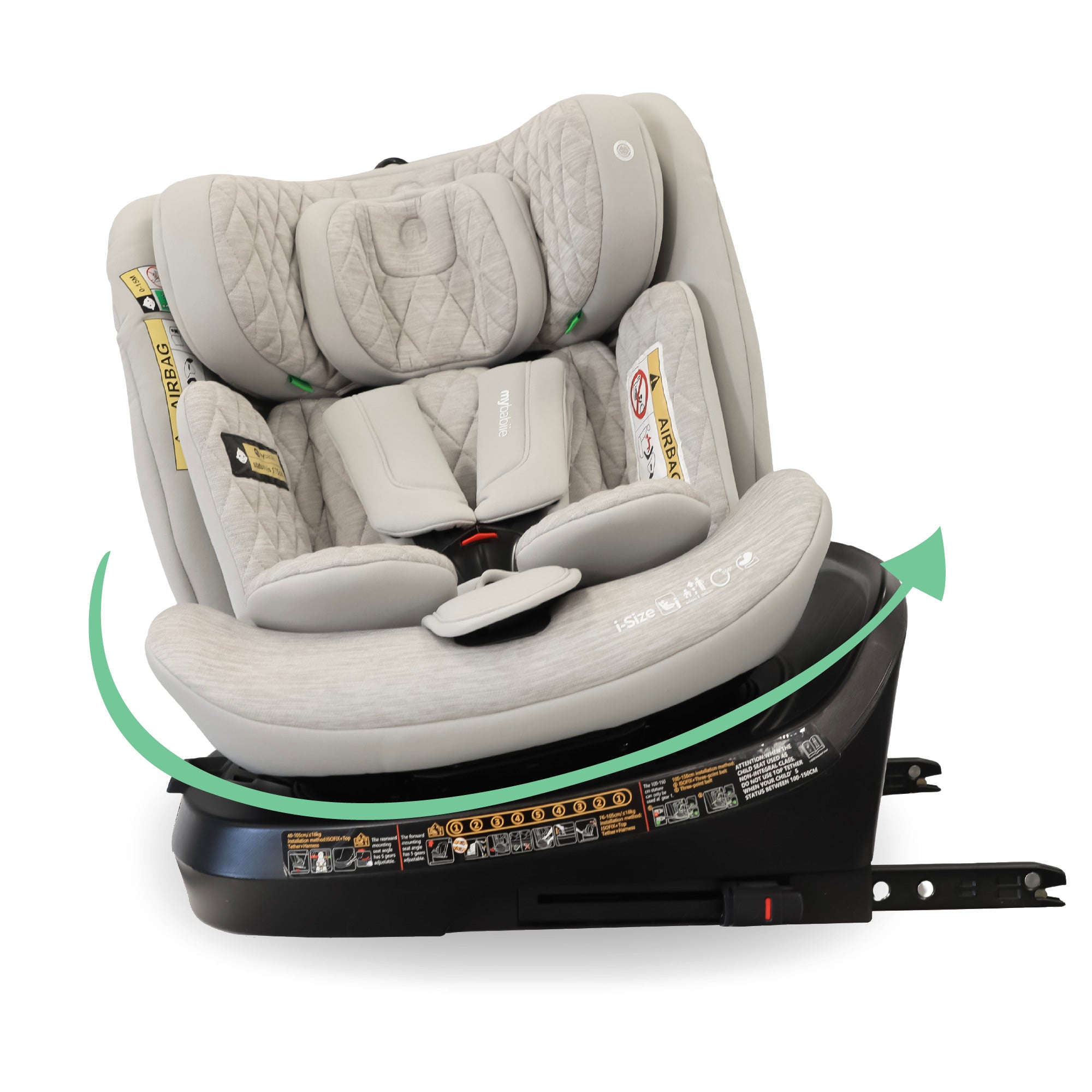 My Babiie Spin Top Tether I-Size Car Seat - Grey Melange